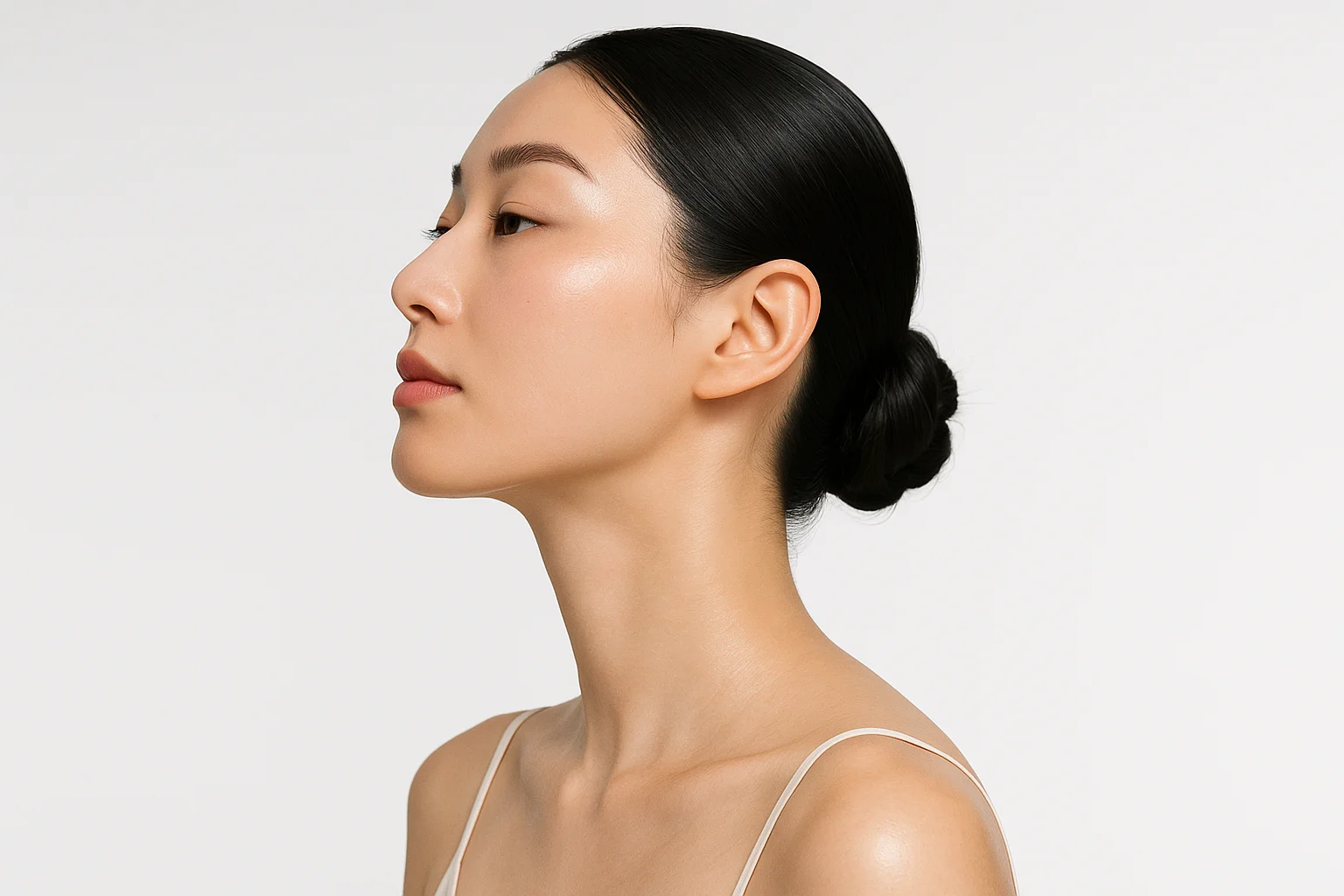 목 처짐, 원인부터 시술 선택지까지 — 울쎄라·실리프팅 비교 · 에디토리얼 이미지